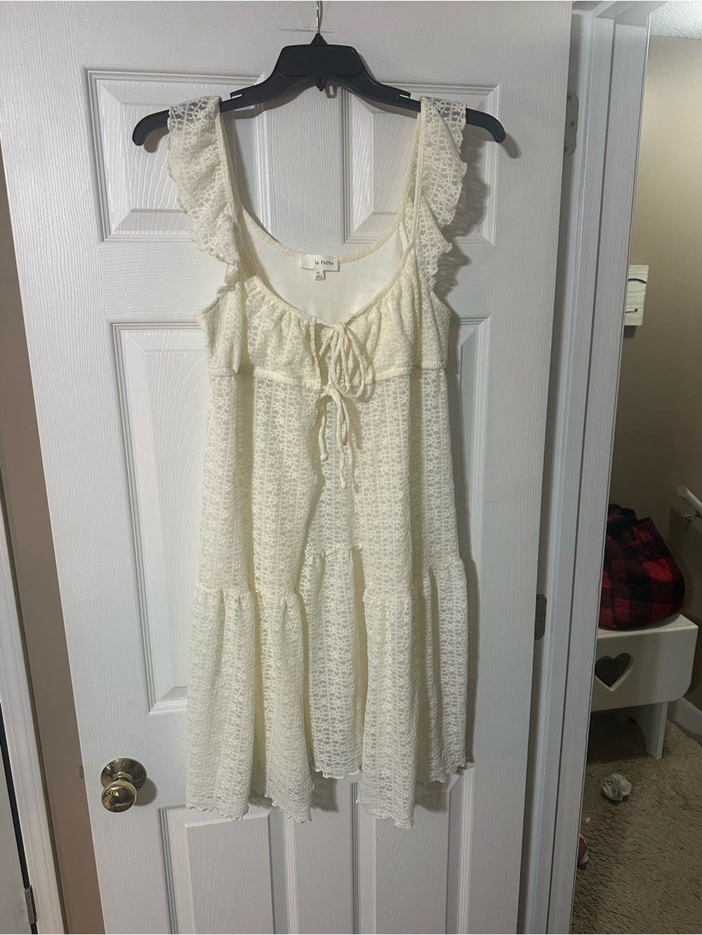 Romantic Cream Lace-Trim Sleeveless Vest by Free People